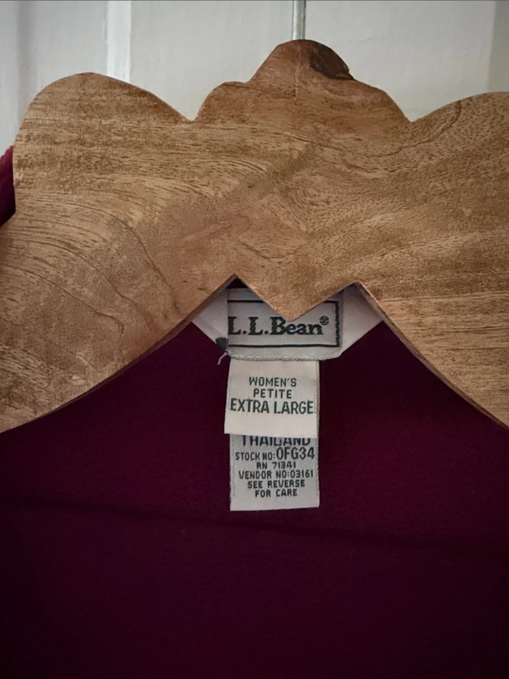 L.L. Bean Burgundy Full-Zip Teddy Fleece Jacket